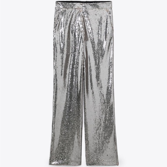 Zara straight leg sequin pants - Picture 1 of 5